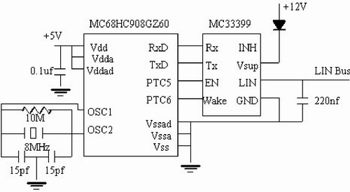 LIN總線主節(jié)點電路原理圖