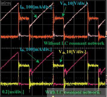 帶有和沒有諧振LC網(wǎng)絡的傳統(tǒng)升壓轉(zhuǎn)換器的比較結(jié)果