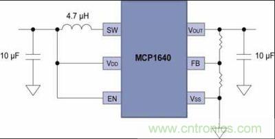 MCP1640電路配置（6引腳SOT-23封裝）