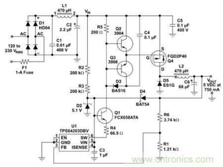 低壓降壓IC實(shí)現(xiàn)了簡單、經(jīng)濟(jì)的偏置電源