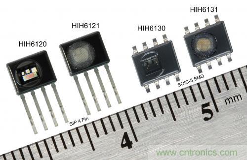 圖2：霍尼韋爾HumidIcon數(shù)字式溫濕度傳感器在單一小型封裝內(nèi)集成兩大功能，能在2.3Vdc低電壓下運(yùn)行