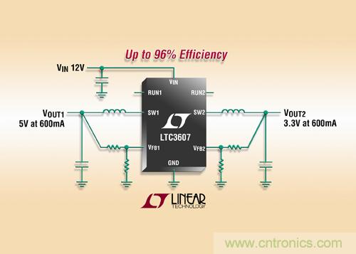 照片說明：15V、雙輸出 600mA 單片同步降壓型穩(wěn)壓器