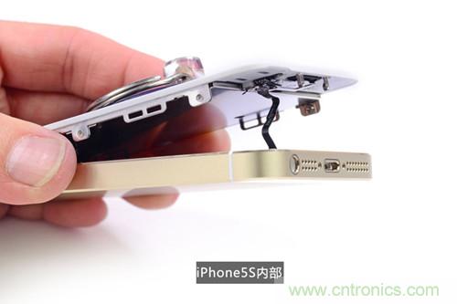 土豪金iPhone 5S拆解：內(nèi)部結(jié)構(gòu)升級(jí)，維修難度增加