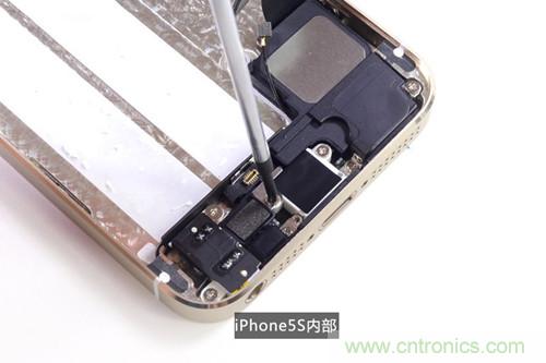 土豪金iPhone 5S拆解：內(nèi)部結(jié)構(gòu)升級(jí)，維修難度增加