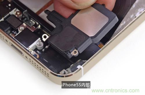 土豪金iPhone 5S拆解：內(nèi)部結(jié)構(gòu)升級(jí)，維修難度增加