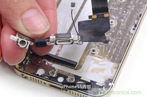 土豪金iPhone 5S拆解：內(nèi)部結(jié)構(gòu)升級(jí)，維修難度增加