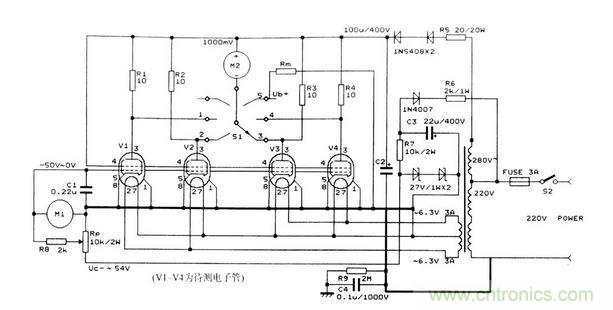 簡單實(shí)用的電子管測試裝置電路