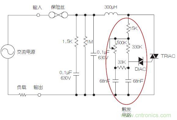 圖1：典型的調(diào)光器原理圖