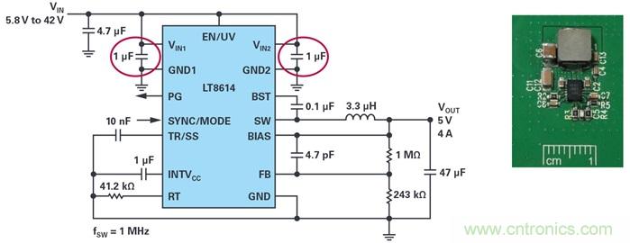 是否可以將低EMI電源安裝到擁擠的電路板上？