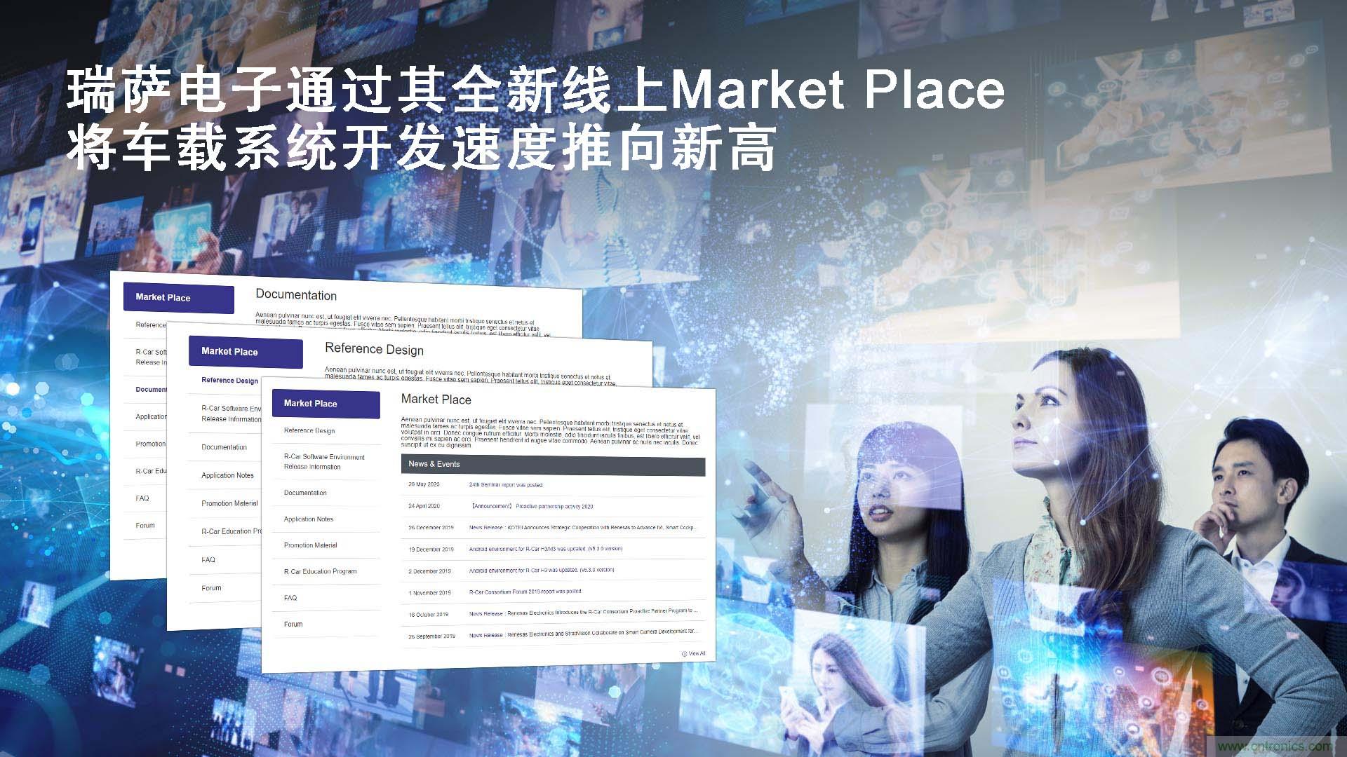 瑞薩電子為其R-Car SoC推出線上Market Place，將車載系統(tǒng)開發(fā)速度推向新高